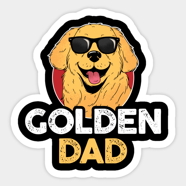 Golden Retriever Dad Funny Dog Gift Sticker by CatRobot